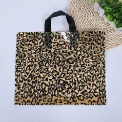Леопардовый принт пластик пакеты с ручками Большой Одежда сумка для шопинга большой Подарочный мешок для ювелирных изделий/упаковочный