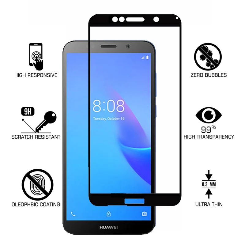 Защитное стекло 3D для Huawei Y5 Lite закаленное Huawai Y 5 prime lite легкая Защитная пленка