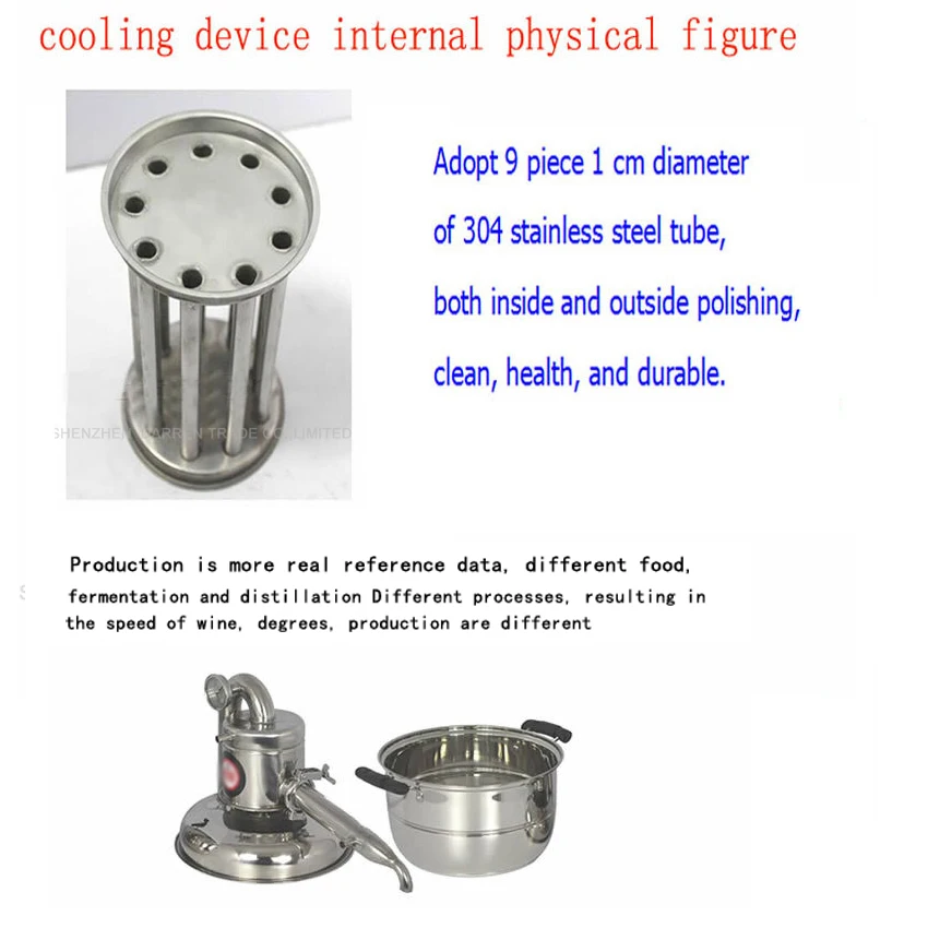 10л дистиллятор из нержавеющей стали бар бытовой оборудование вино лимбек дистиллированная вода baijiu водка чайник варить виски