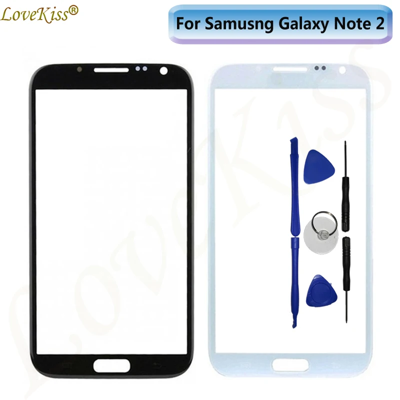 

Front Outer Glass For Samsung Galaxy Note 2 N7100 5.5" Touch Screen Sensor Digitizer Panel Lens Cover Display Replacement Tools