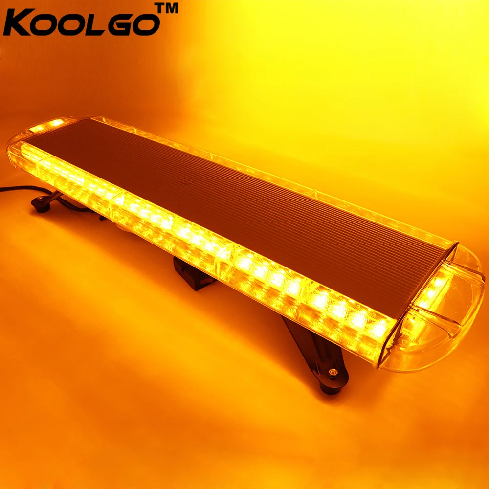 

KOOLGO CAR ACCESSORIES 64W 34" 64 LED WORK LIGHT BAR BEACON TOW TRUCK EMERGENCY WARNING STROBE LIGHTS AMBER YELLOW 12/24V