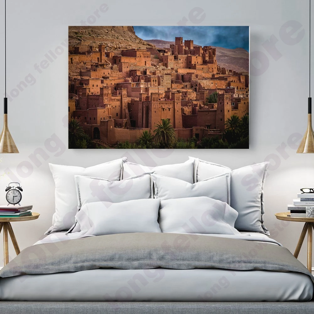 Марокканская пейзажная картина Ait Ben Haddou для кухни комнаты Настенный декор