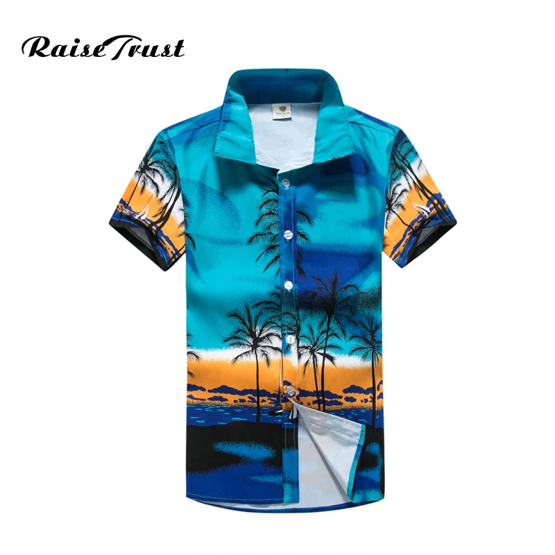 2019 Повседневное Гавайские рубашки Для мужчин хлопок цветочные брендовая одежда короткий рукав пляжная рубашка Camisa Masculina Overhemd Heren в M-5XL