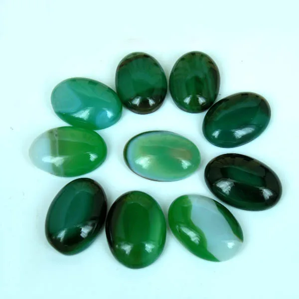 18x25mm Oval Dome Flat Back Green Agate Stone Cabs Cabochons 2 18x25mm Oval Dome Flat Back Green Agate Stone Cabs Cabochons 2 Pieces Lot