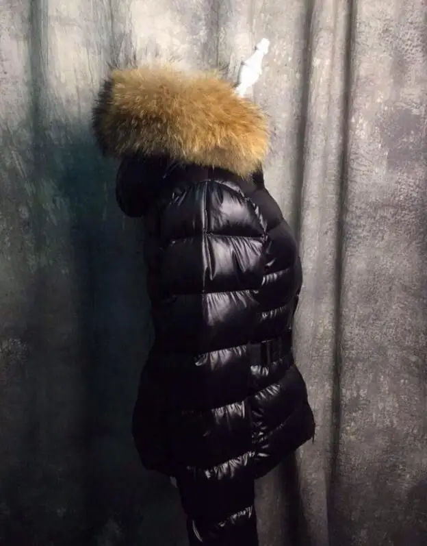 2016 New 90% white duck down Down Jacket Brand Women Slim Coat Down Jacket real raccoon Fur Collar Female Winter Outwear