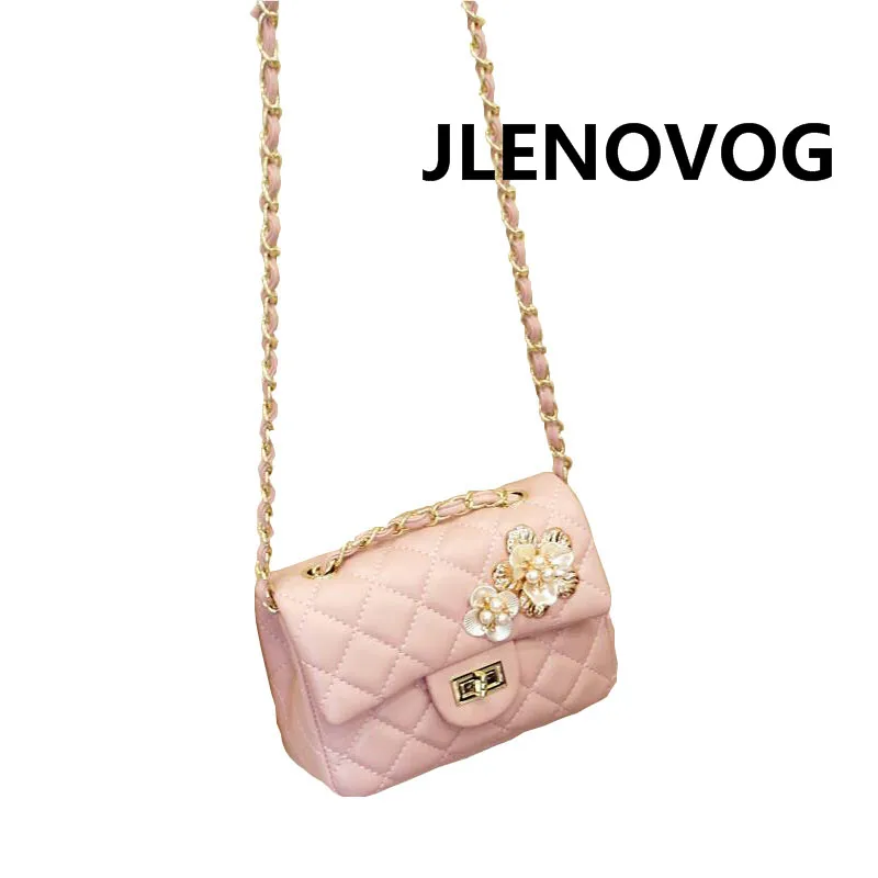 

One Shoulder Diagonal Portable Outdoor Travel Beach Spring New Wave Female Pink Pearl Flower Diamond Sling Bag