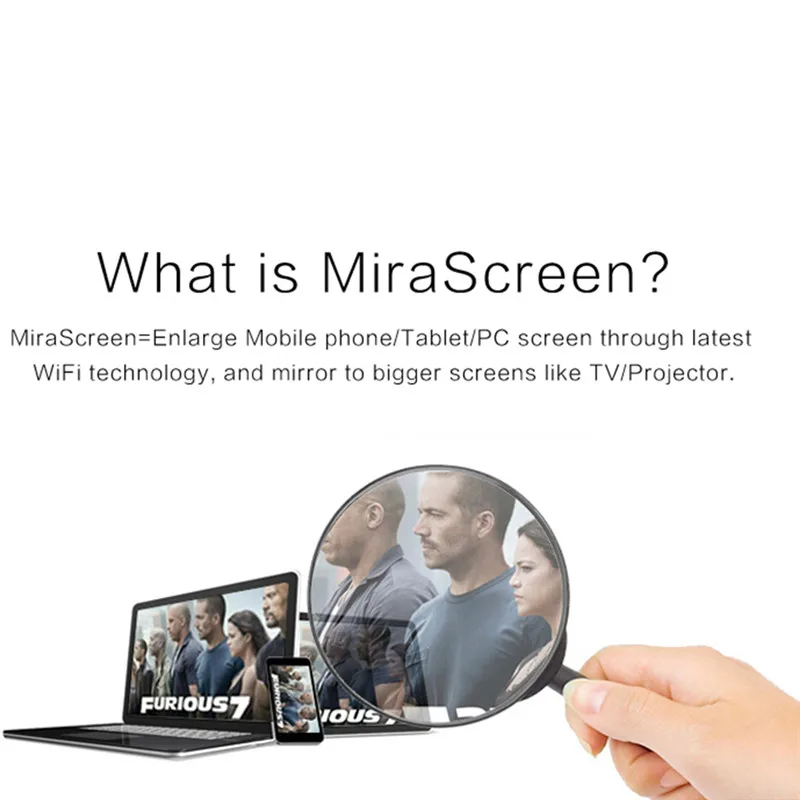 ТВ-палка MiraScreen OTA Dongle TOP 1 Chrome Литой Wi-Fi дисплей приемник DLNA AirPlay Miracast Air зеркалирование