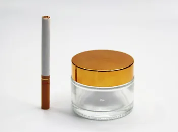 

20pcs 50g Empty Amber Glass Jars Box Makeup Case Glass Jars with Gold Plastic Cap Lid Inner Liner Cosmetic Bottles containers