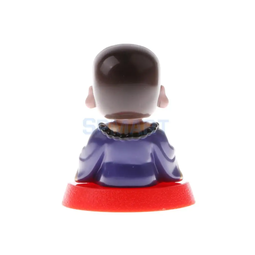 Solar Powered Bobbling Toy Shaking Head Waving Fortune Cat Monk Lion Home/Office/Car Ornament Auto Accessories