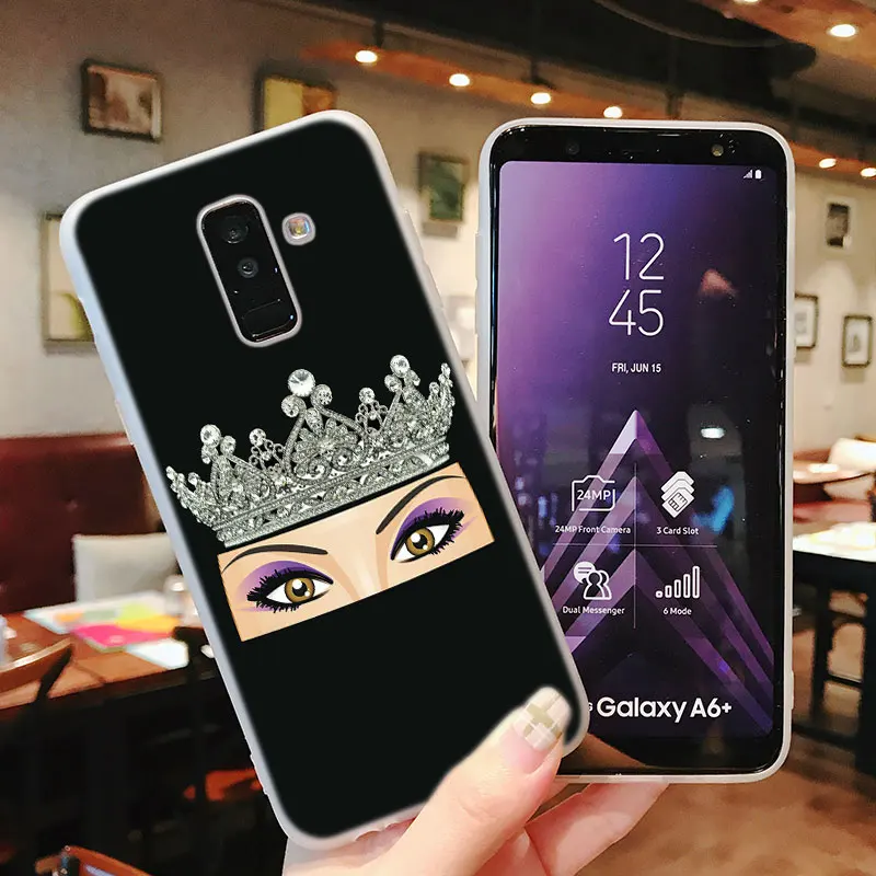 Силиконовый чехол для телефона женский в хиджабе лицевая корона Samsung Galaxy A8S A6S A9 A8