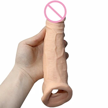

Enlarger Enhancer Realistic Sheath Penis Condoms Men Penis Sleeve Dick Extender Cock Enlargement Extension Condom Sex toy Huge