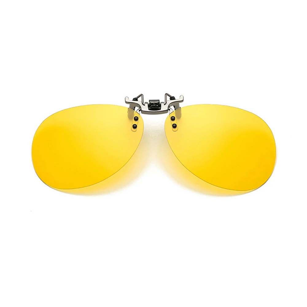 Fashion Men Clip on Polarized Night Fishing Driving Cycling Prescription Glasses with Yellow Polarizing Women Sunglasses - Цвет: B-Night Vision Lens