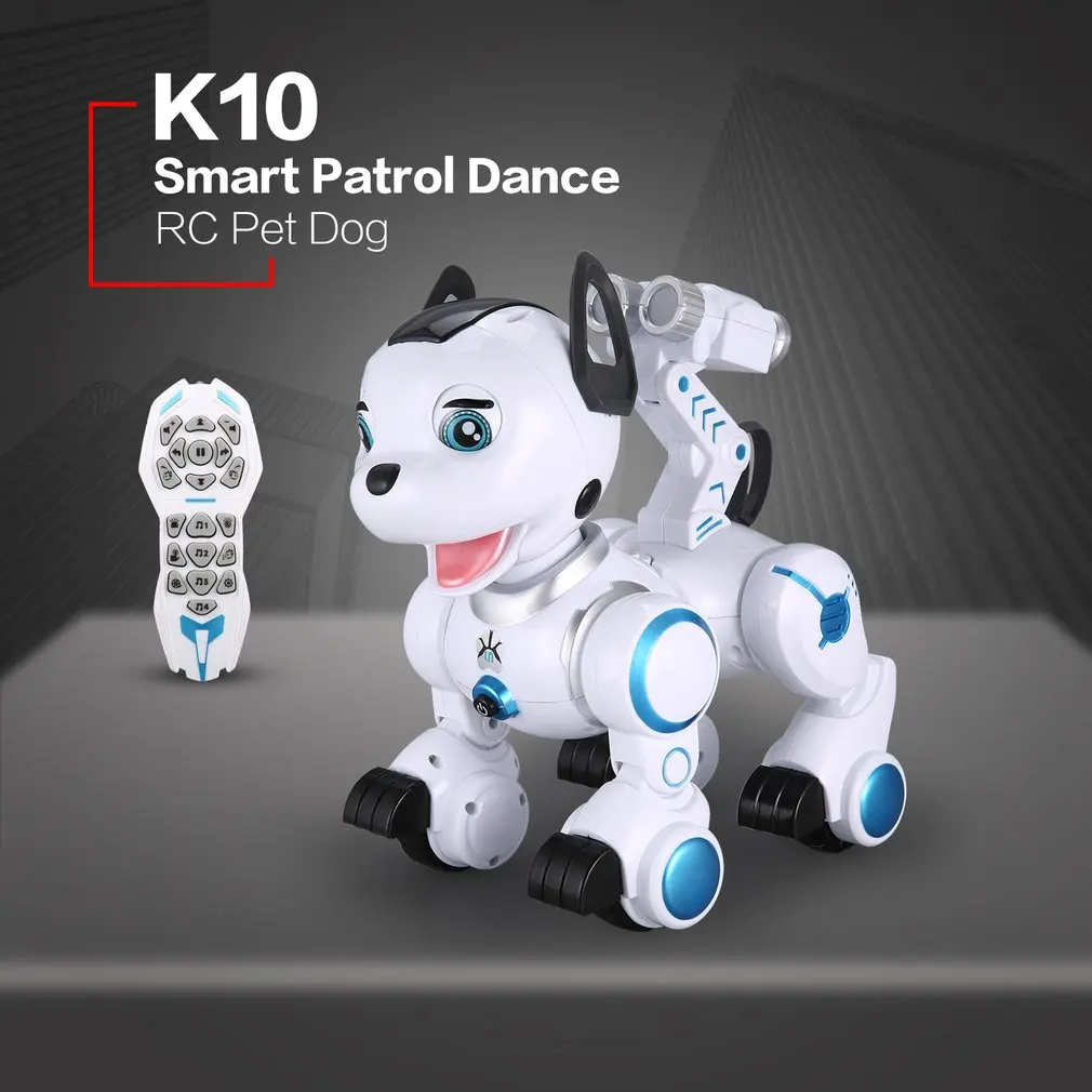 

K10 Smart RC Dog Dance Head Spin Blink Patrol Remote Control intelligent Robot Dog Electronic Pet Toy Kid Gift RC Robot Hobby