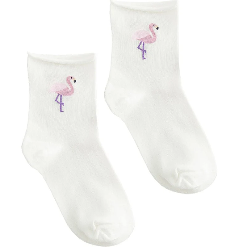 Регулируемые носки с тигром и овечкой для беременных женщин; носки с аномальным жирафом; мягкие милые удобные эластичные теплые хлопковые носки для студентов; 1 пара - Цвет: Белый