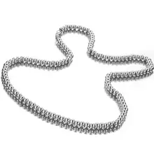 Granny Chic Hot selling Design Silver Stainless Steel Solid Smooth Ball Beads Chain Link Bracelet Or Necklace 8mm for women men Granny Chic Hot selling Design Silver Stainless Steel Solid Smooth Ball Beads Chain Link Bracelet Or Necklace 8mm for women men