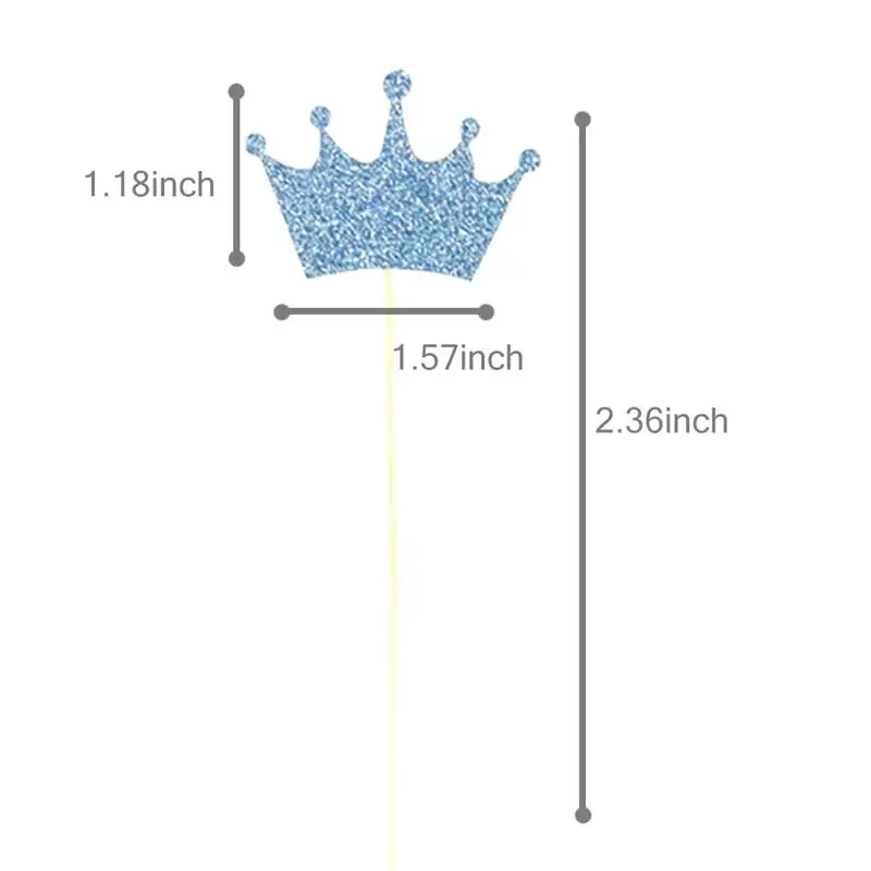 50 шт торт Топпер блестящая диадема форма украшения для кексов пики для капкейков вечерние Декор Топпер Детская Игрушка В ванную день рождения