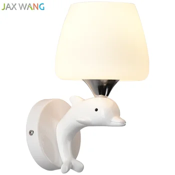 

Led American Modern Dolphin Wall Lamp Bedroom Bedside Wall Sconce Nordic Simple Corridor Background Wall Lighting Decor Lamps