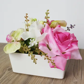 

2018 Artificial Butterfly Orchid Bonsai Simulation Decorative Artificial Flowers Fake Orchid With Pot Ornaments Home Decoration