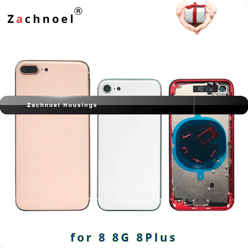 

Chassis for iPhone 8 8G 8Plus Plus Back Housing Battery Door Cover Case Middle Frame Body with Glass Space Gray White Gold Red
