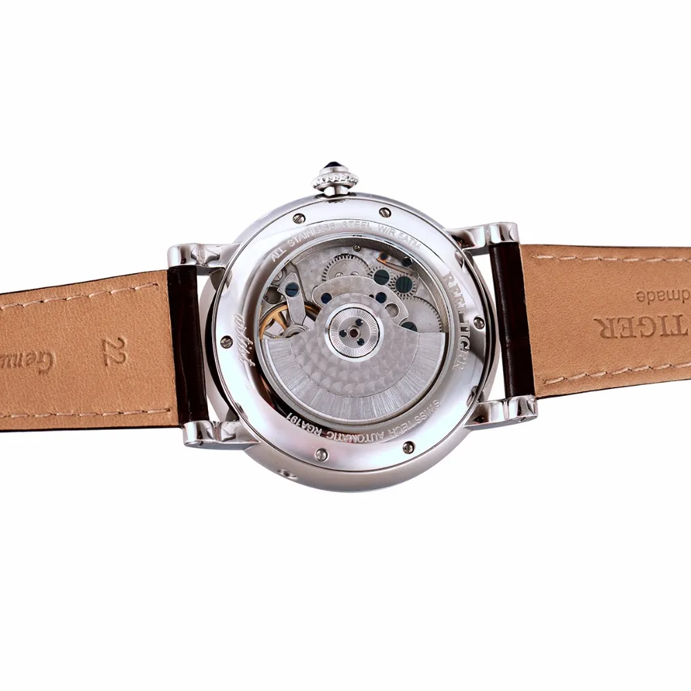 Риф Тигр/RT Tourbillon дизайнерские часы Одежда высшего качества с датой дня и телячьей