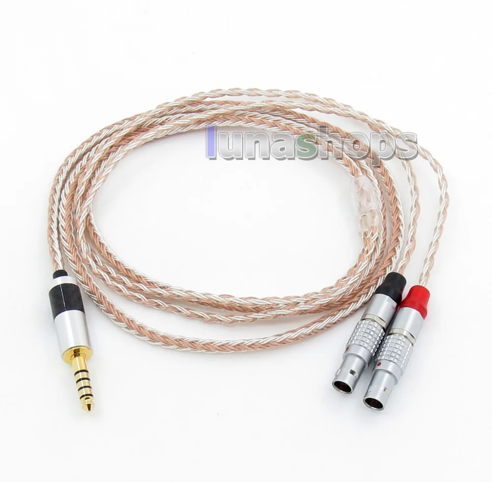 

LN005800 4.4mm Balanced 16 Cores OCC Silver Mixed Headphone Cable For Focal Utopia Open Over Ear High Fidelity Circumaural