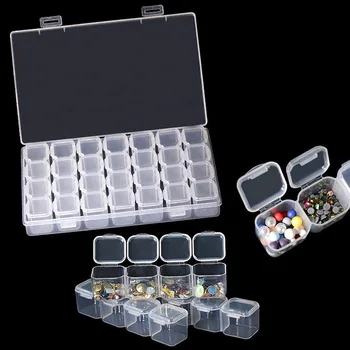

Anmas Rucci Empty 28 Jars Slots Storage Box Case Organizer for Nail Art Tips Jewelry Beads