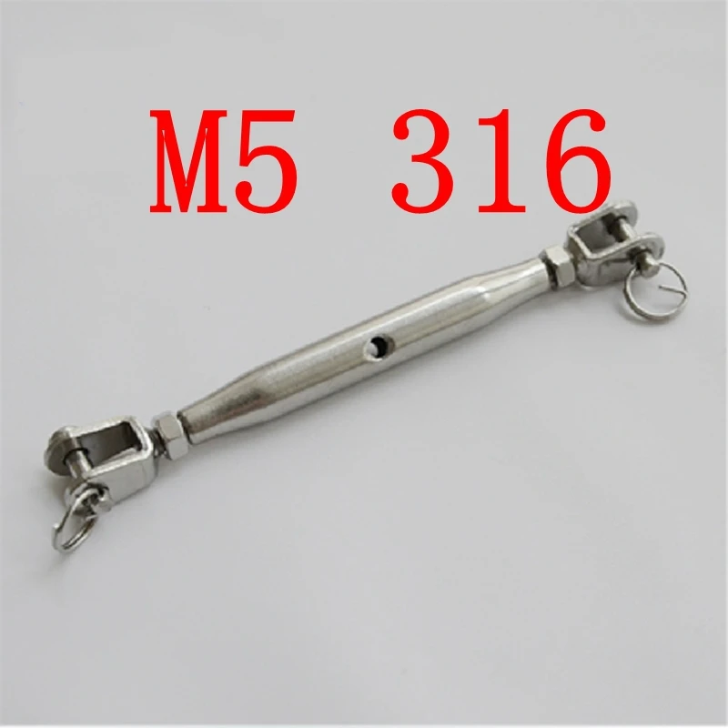 4 Heavy Duty Marine Grade 316 Stainless Steel Jaw/Jaw Closed Body Turnbuckle M5 4 Heavy Duty Marine Grade 316 Stainless Steel Jaw/Jaw Closed Body Turnbuckle M5