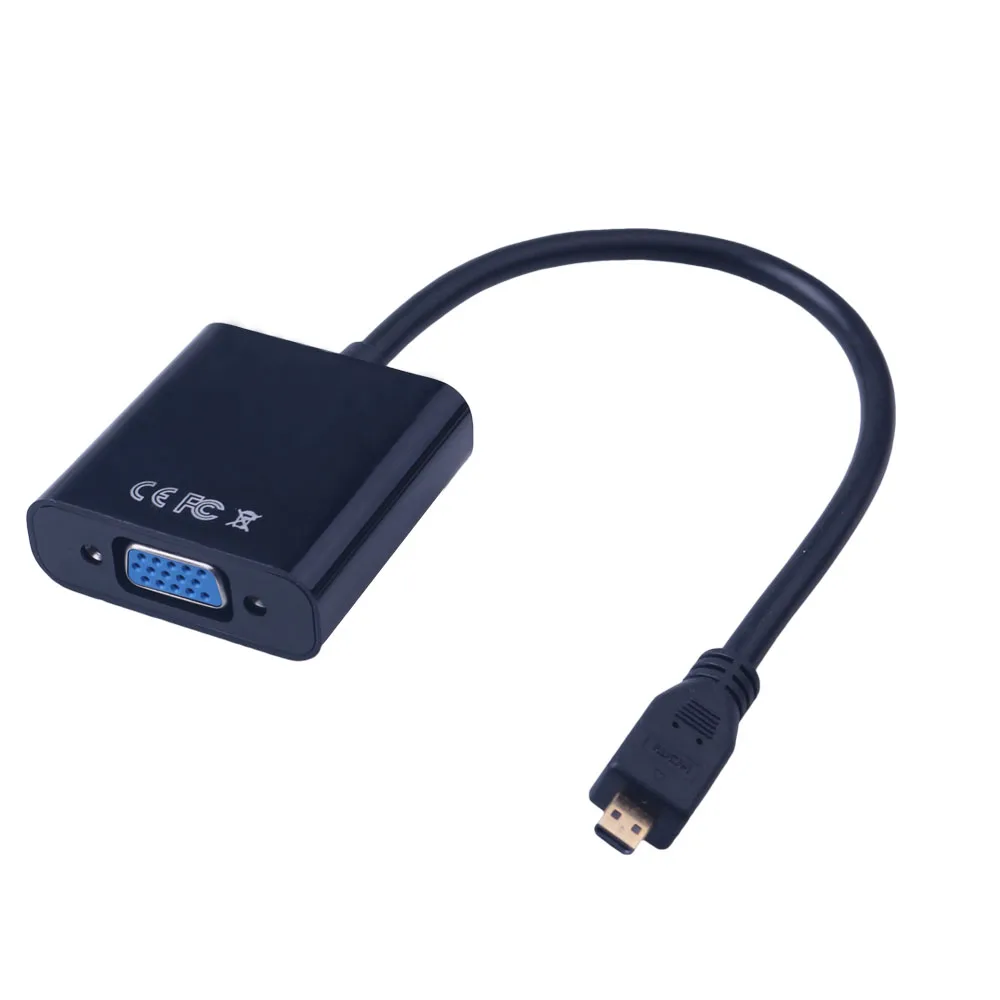 Elistooop переходник-преобразователь VGA в Micro HDMI адаптер с аудиокабелем Aux Папа-папа |