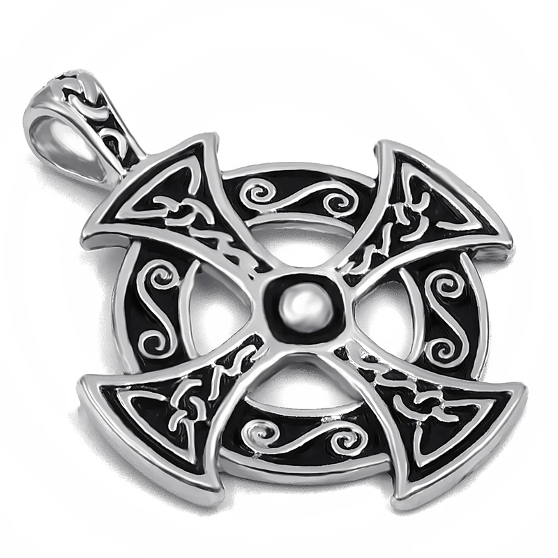 Мужской серебряный кельтский Солнечный крест Оловянный кулон с 2" Колье LP235