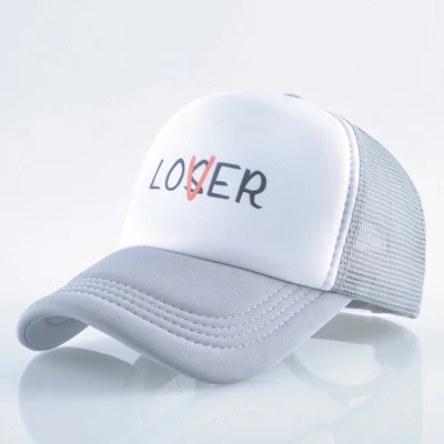 Lover/лузер буквы шляпа для мужчин бейсбольная Спортивная Кепка Женский рюкзак кепки s унисекс хип хоп кости дышащие сетки шляпы от солнца - Цвет: Серый