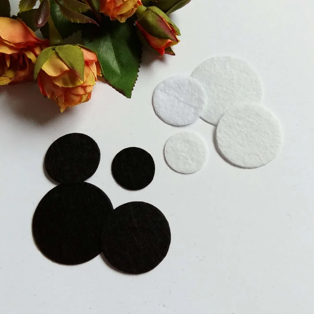 DIY Craft Accessories 200Pcs 20/25/30/35mm Round Felt Fabric Pads