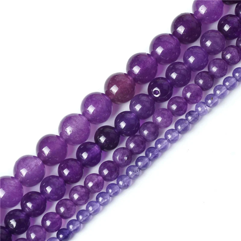 

Amethyst Beads Natural Purple Jasper Blue Amazonite Jade Gemstone Bead Quartz Crystal Stone 4-10mm for Jewelry Making Bracelet