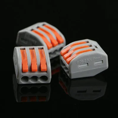 

100pcs/lot PCT-213 Universal Compact Wire Wiring Connector 3 pin Conductor