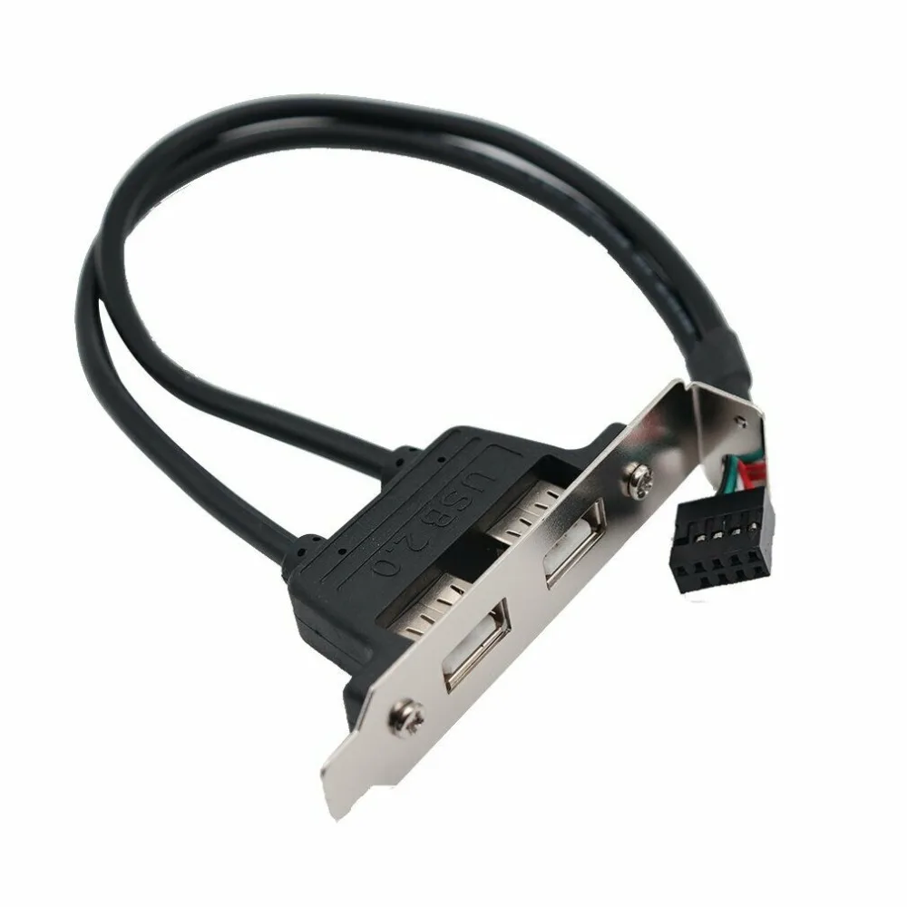 100 шт х 2 Порты и разъёмы USB 2,0 концентратор 9 Pin Header кронштейн Удлинительный кабель адаптера под названием 30 см