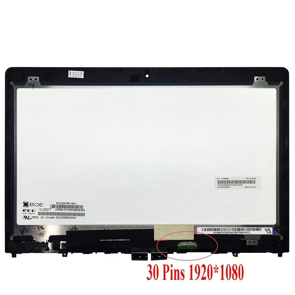 Для lenovo ThinkPad Yoga 460 1920x1080 lcd сенсорный экран дигитайзер сборка+ рамка