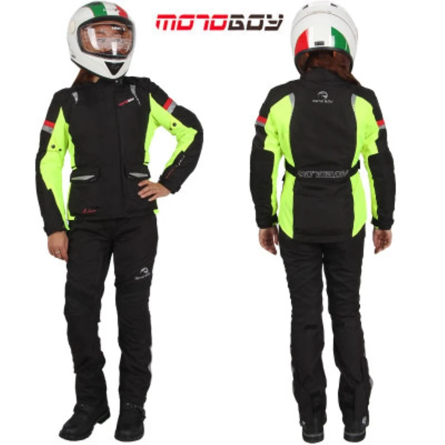 1 комплект MOTOBOY женский мотоцикл гоночный Водонепроницаемый Куртка Cordura текстильные костюмы мотоциклетная куртка и брюки