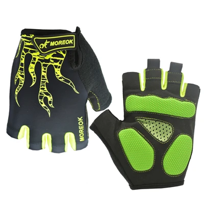 Дышащие велосипедные перчатки с полупальцами Guantes De Ciclismo, перчатки для шоссейного велосипеда, мотоциклетные перчатки для велоспорта, спортивные варежки - Цвет: Зеленый
