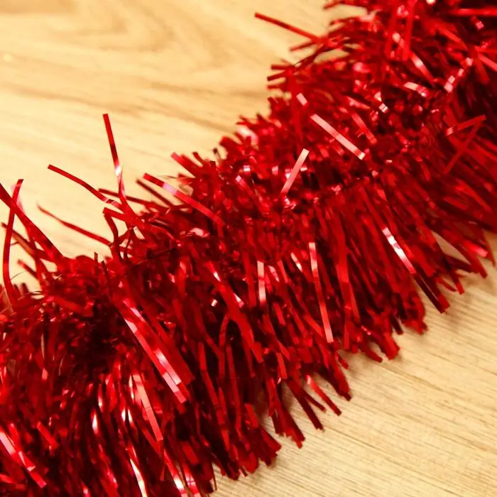 Christmas Tree Tinsel Garland / OurWarm 4Pcs 2M Metallic Foil Rattan