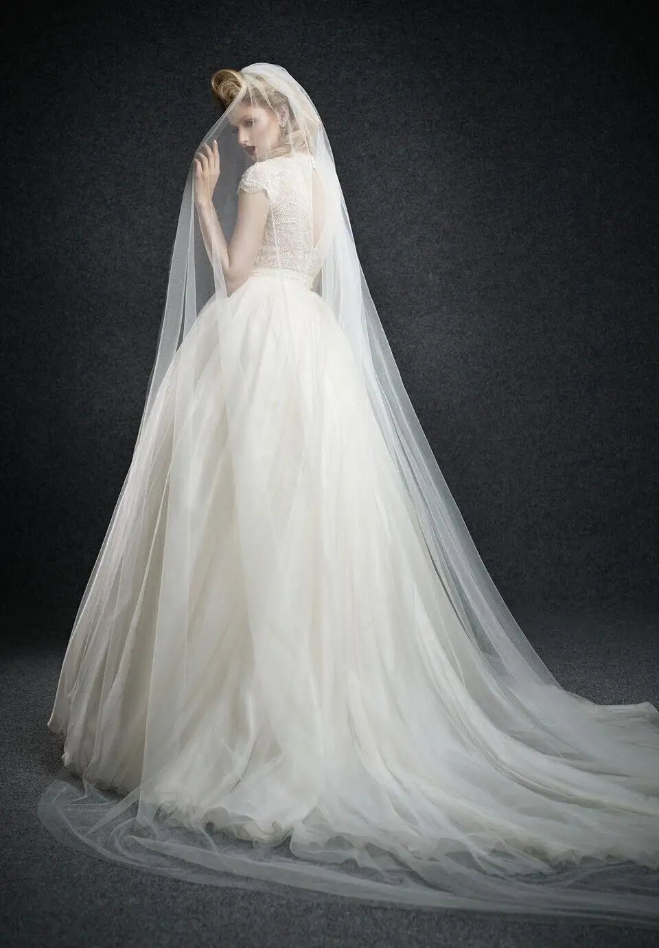 2015 long wedding dress the bride delicate veils royal cathedral, a