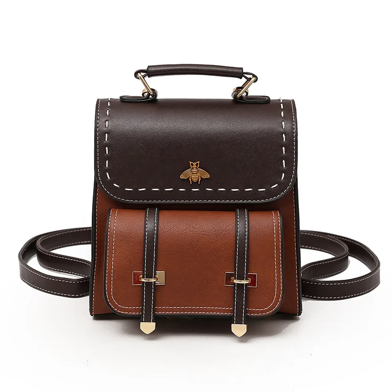 

Vintage Pu Leather Women Backpack Simple Preppy Style Backpack Women Backpack Women