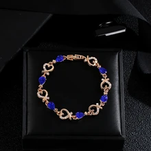2 цвета красивый браслет для женщин Разноцветные Австрийские кристаллы Мода Сердце браслет-цепочка