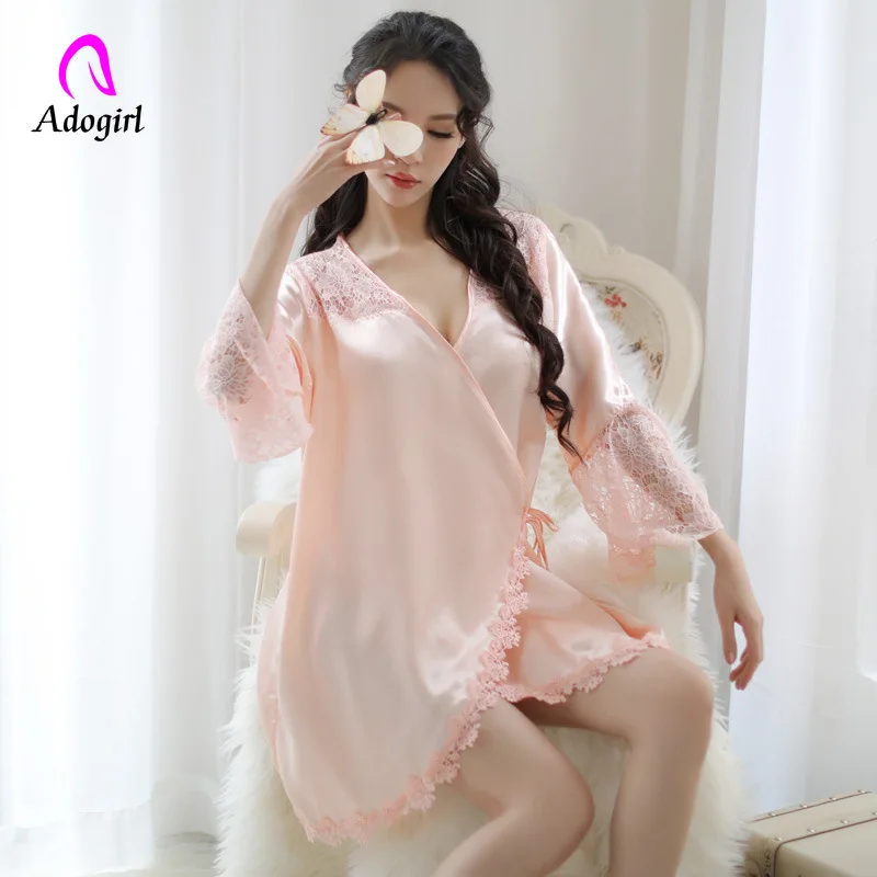 

Sexy Summer Ice Silk lingerie Sleepwear Women Soft Silk Pyjamas Homewear Satin Nightgown Pyjamas Sets Elegant Modal Nightwear