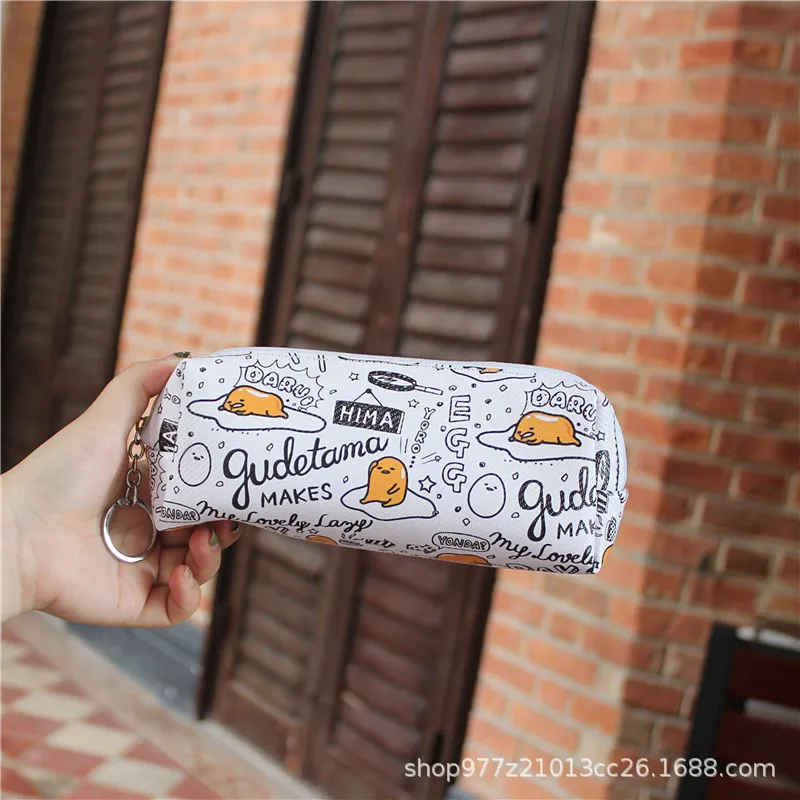 IVYYE 1 قطعة الأصفر gudetama أنيمي مستحضرات التجميل أكياس بو سستة المدرسة مقلمة تخزين القلم حقيبة الحقيبة القرطاسية جديد