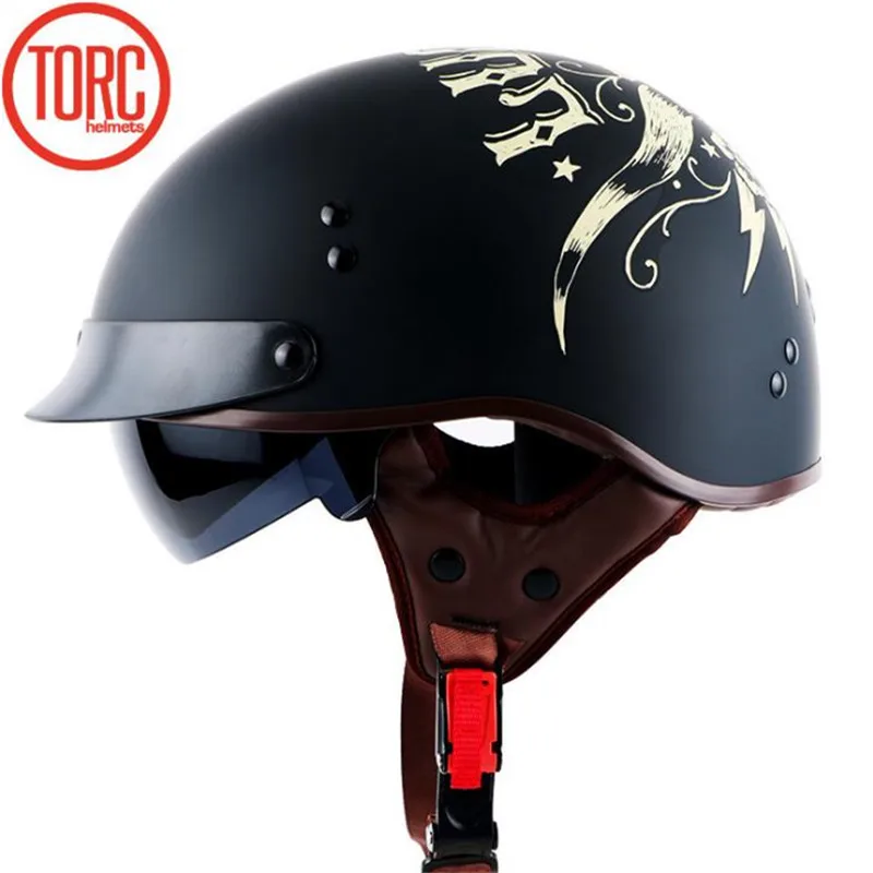 Orgin TORC шлем T55 половина лица мотоциклетный шлем с солнцезащитными очками DOT одобренный Чоппер велосипедный шлем - Цвет: 4