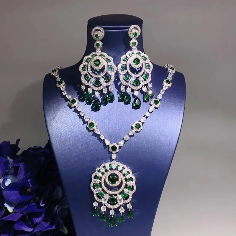 

Designer Fashion Copper Jewelry 3A Cubic Zirconia Party Set