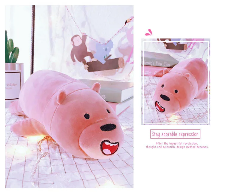 35/60 см мультфильм медведях лежащий медведь мягкие гризли серый белый медведь панда плюшевые игрушки для детей Kawaii Плюшевые куклы для детей, подарок