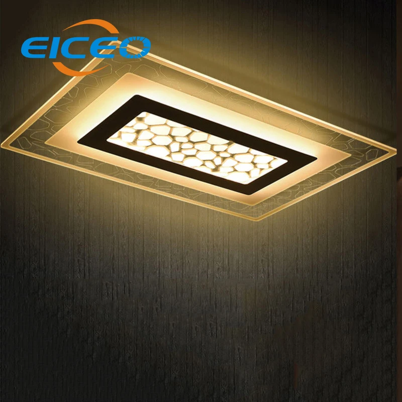 

(EICEO) Remote Control Living Room Lights Modern Minimalist LED Ceiling Light Lamp Dimming Creative Thin Rectangular New Art