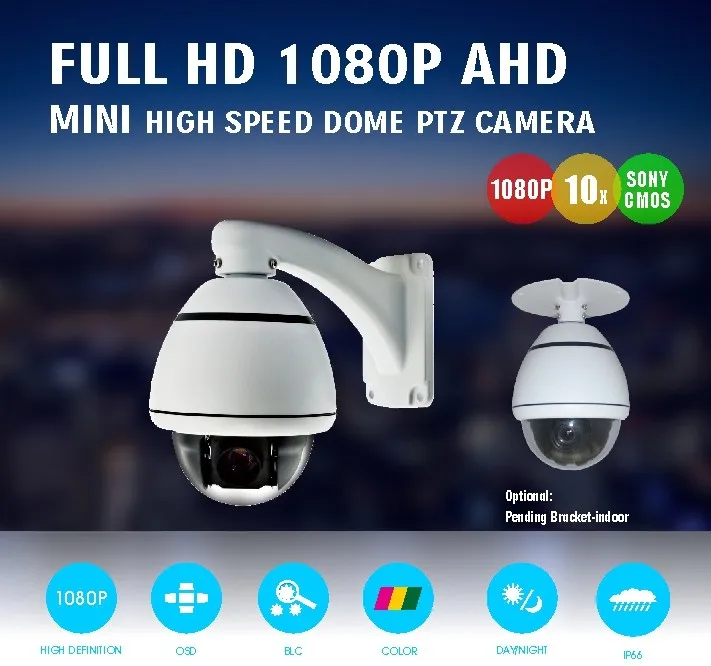 Горячий продукт 1080P Full HD Mini дюймов 10X зум AHD PTZ камера 3,5 высокое скорость купол управление led коаксиальный кабель