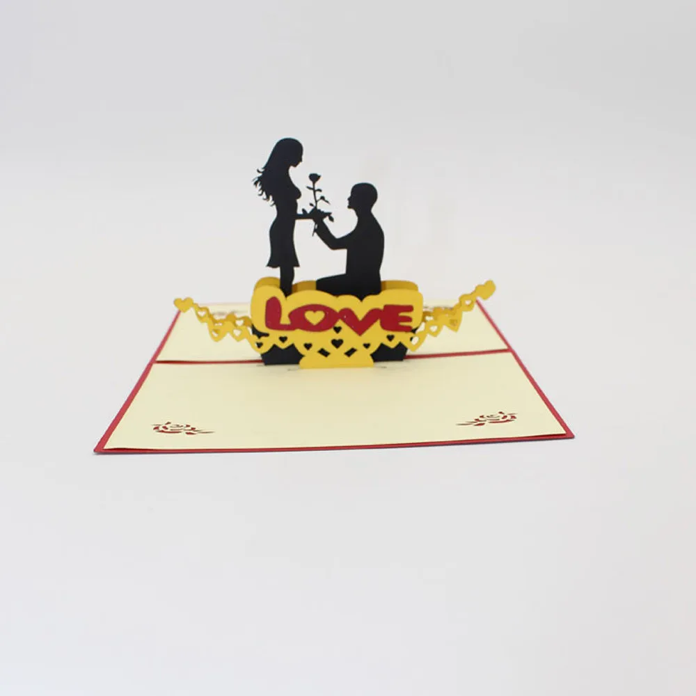 3D 10X15 см перец всплывающие карты валентинка влюбленный для дня рождения, свадьбы поздравительные открытки для юбилея Открытки и приглашения# M5