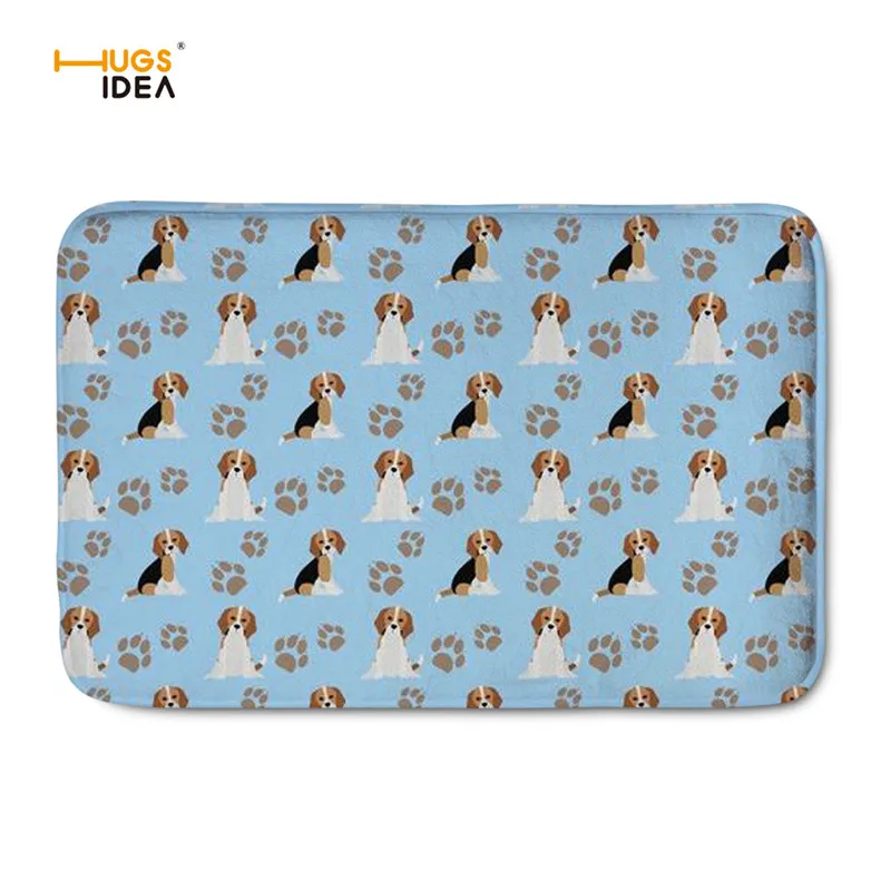 

HUGSIDEA Creative Carpets for Living Room Floral Beagle 3D Print Home Entrance Door Mats Bathroom Decor Non-slip Floor Alfombras